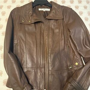 Kenneth Cole New York Chocolate Leather Jacket